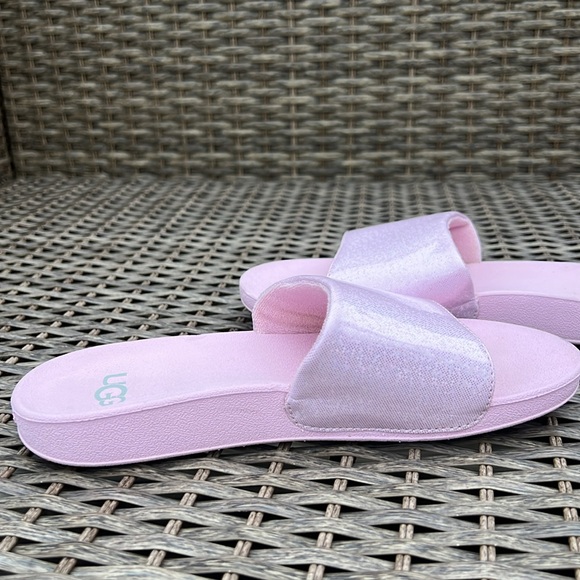 UGG Kids Light Pink Glitter Slide Sandals Little Kids Girls‎ Size 3 - Picture 5 of 8